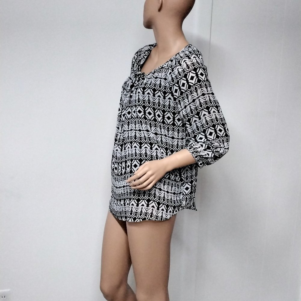 new directions Women Tunic Top Size S Sheer 2 pieces Relax 3/4 Sleeves 005